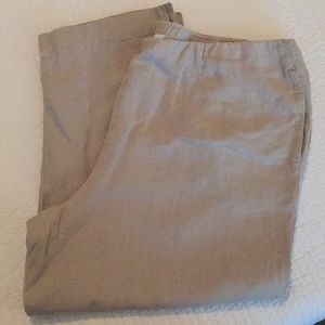 J.Jill Love Linen Large L crop pull on pants Capri